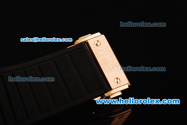 Hublot Big Bang Automatic Movement 7750 Coating Case with Rose Gold Bezel and Black Rubber Strap - Click Image to Close