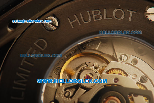 Hublot Classic Fusion Swiss ETA 2824 Automatic Movement PVD Case with Black Dial and Black Rubber Strap - Click Image to Close