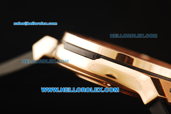 Hublot Classic Fusion Swiss ETA 2824 Automatic Movement Rose Gold Case with Black Strap - Click Image to Close