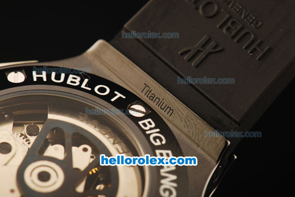 Hublot Big Bang Polo Gold Cup Chronograph Swiss Valjoux 7750 Automatic Movement Ceramic Case and Bezel with Black Dial and Black Rubber Strap-1:1 Original - Click Image to Close