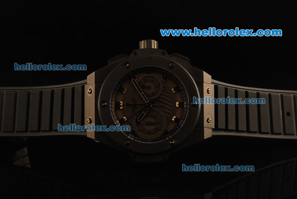 Hublot King Power Chronograph ETA 7750 Automatic Movement PVD Case with Grey Dial and Black Rubber Strap - Click Image to Close
