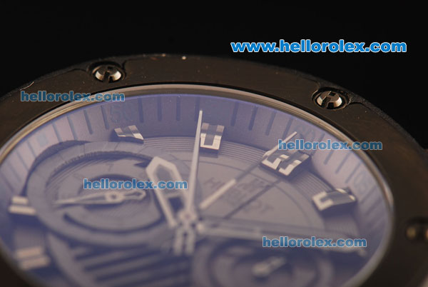 Hublot King Power Chronograph ETA 7750 Automatic Movement PVD Case with Grey Dial and Black Rubber Strap - Click Image to Close