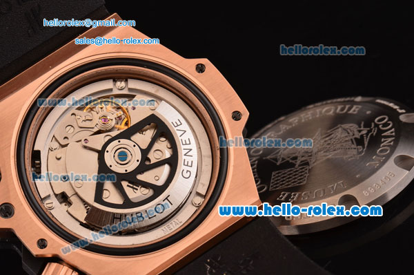 Hublot King Power Oceanographic 4000 Swiss Valjoux 7750 Automatic Rose Gold Case with Black Dial and Green Stick Markers 1:1 Original - Click Image to Close