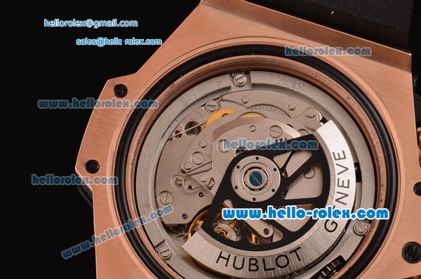 Hublot King Power Oceanographic 4000 Swiss Valjoux 7750 Automatic Rose Gold Case with Black Dial and Green Stick Markers 1:1 Original - Click Image to Close