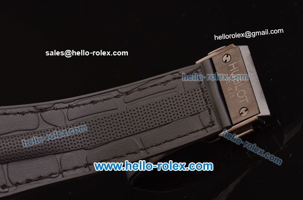 Hublot Big Bang Ferrari Swiss Valjoux 7750-SHG Automatic PVD Case with Stick/Numeral Marekrs Black Dial and Black Rubber Strap - Click Image to Close
