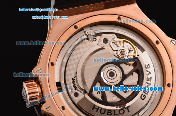 Hublot Big Bang King Swiss Valjoux 7750-CHG Automatic Rose Gold Case with Stick Markers Black Dial and Black Bezel - Click Image to Close