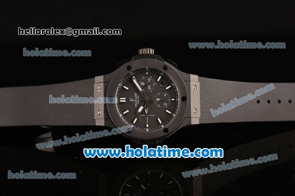 Hublot Big Bang Chrono Clone Hub4100 Automatic Ceramic Case with Black Rubber Strap and White Stick Markers (TW) - Click Image to Close