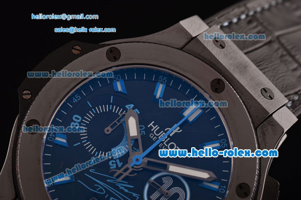 Hublot Big Bang Maradona Chronograph Swiss Valjoux 7750-SHG Automatic Movement PVD Case with Black Dial and Black Leather Strap-Limited Edition - Click Image to Close