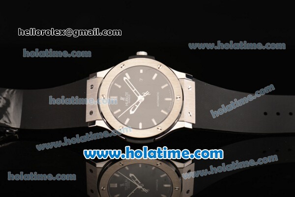 Hublot Classic Fusion Swiss ETA 2824 Automatic Steel Case with Silver Markers and Black Dial - Click Image to Close