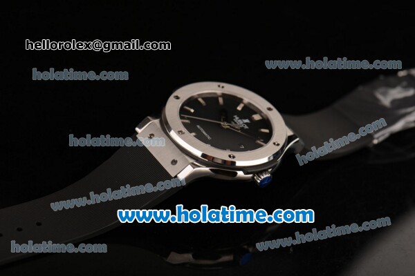 Hublot Classic Fusion Swiss ETA 2824 Automatic Steel Case with Silver Markers and Black Dial - Click Image to Close