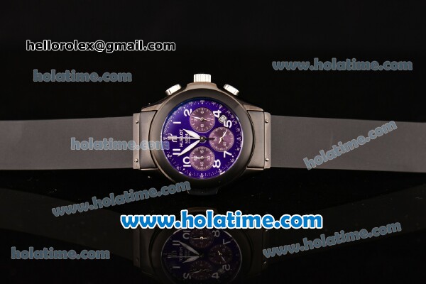 Hublot MDM Chrono Miyota OS20 Quartz PVD Case with Black Rubber Strap Numeral Markers and Purple Dial - Click Image to Close