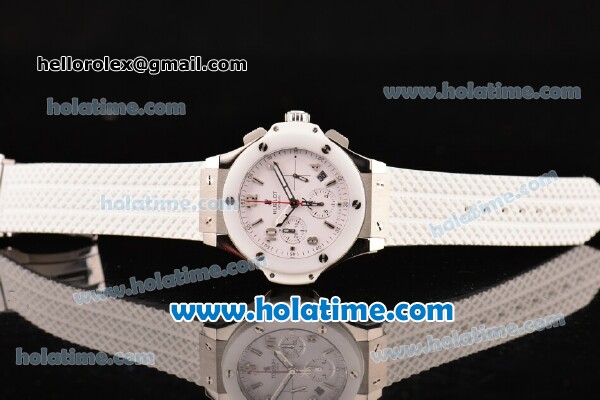 Hublot Big Bang Clone HUB4100 Automatic Steel Case with White Ceramic Bezel and White Dial - 1:1 Original (TW) - Click Image to Close