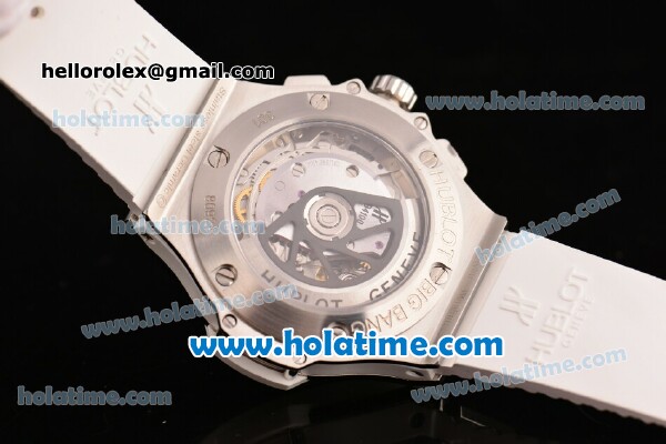 Hublot Big Bang Clone HUB4100 Automatic Steel Case with White Ceramic Bezel and White Dial - 1:1 Original (TW) - Click Image to Close