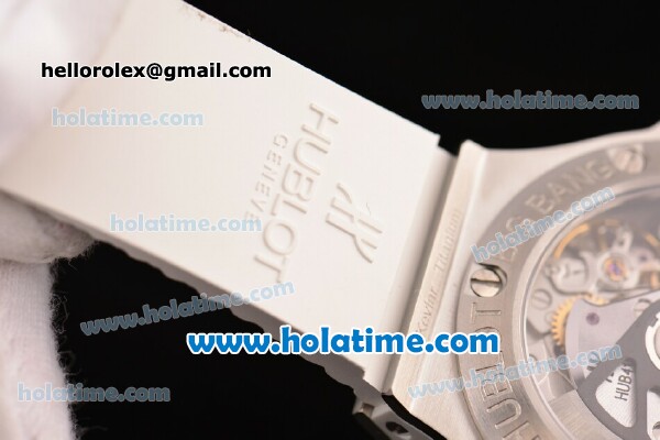 Hublot Big Bang Clone HUB4100 Automatic Steel Case with White Rubber Strap and White Dial - 1:1 Original (TW) - Click Image to Close