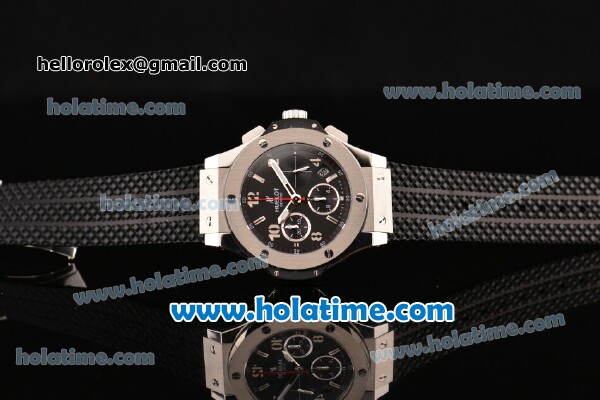 Hublot Big Bang Chrono Clone HUB4100 Automatic Steel Case with Black Rubber Strap and Black Dial - 1:1 Original - Click Image to Close