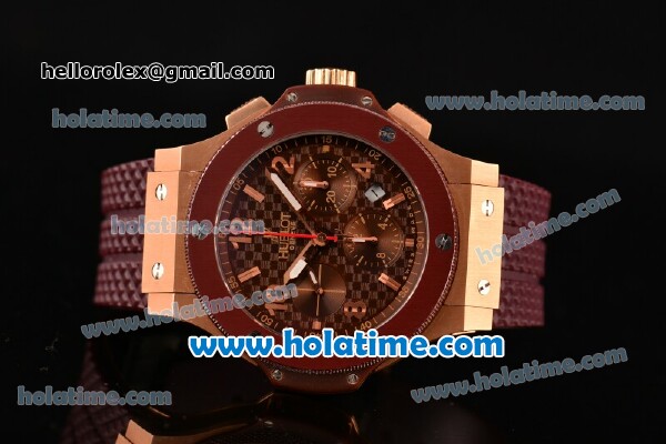 Hublot Big Bang Chrono Swiss Valjoux 7750 Automatic Rose Gold Case with Ceramic Bezel and Carbon Fiber Dial - 1:1 Original(H) - Click Image to Close