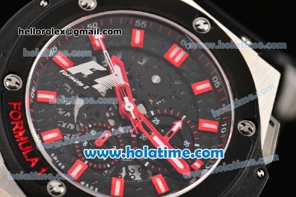 Hublot King Power F1 Swiss Valjoux 7750 Automatic Steel Case with PVD Bezel and Red Markers - Click Image to Close
