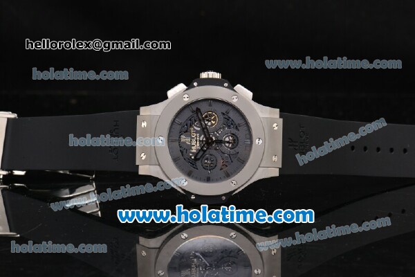 Hublot Big Bang Aero Bang Chrono Swiss Valjoux 7750 Automatic Steel Case with Stick Markers and Skeleton Dial - Click Image to Close
