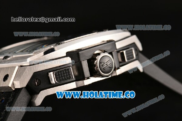 Hublot MP-06 Senna Chrono Miyota OS20 Quartz Steel Case with Skeleton Dial and Blue Stick Markers - Click Image to Close