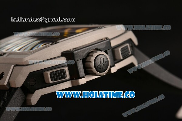 Hublot MP-06 Senna Chrono Miyota OS20 Quartz Steel Case with Skeleton Dial and Yellow Stick Markers - Click Image to Close