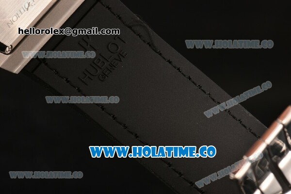 Hublot MP-06 Senna Chrono Miyota OS20 Quartz Steel Case with White Stick Markers Skeleton Dial and Leather Strap - Click Image to Close