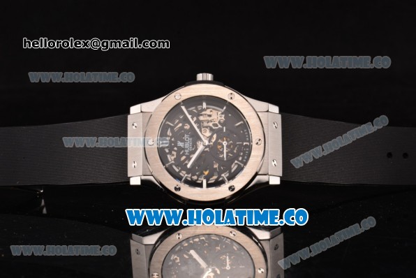 Hublot Classic Fusion Asia 6497 Manual Winding Steel Case with Skeleton Dial and Stick Markers - Click Image to Close