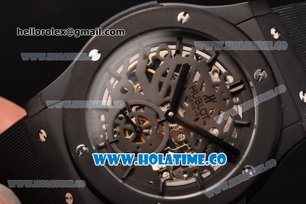 Hublot Classic Fusion Asia 6497 Manual Winding PVD Case with Skeleton Dial and Stick Markers - Click Image to Close