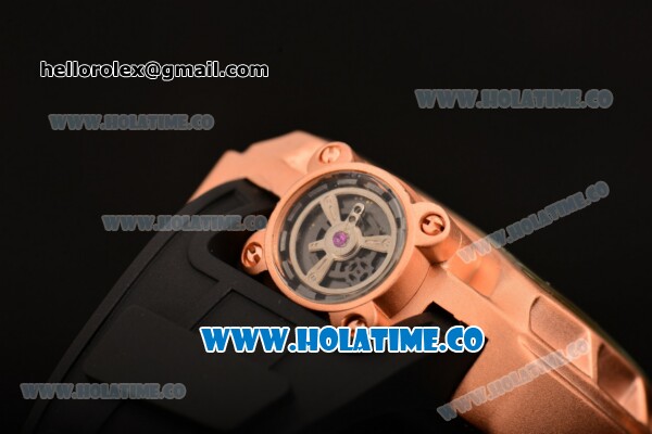 Hublot MP-02 Key of Time Swiss Quartz Rose Gold Case with Black Rubber Strap and Rose Gold Dial - Click Image to Close