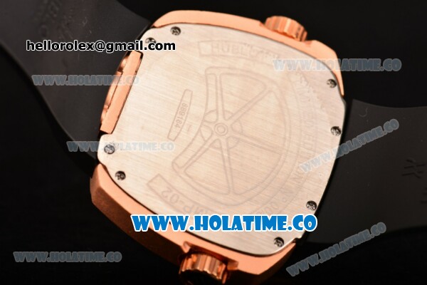 Hublot MP-02 Key of Time Swiss Quartz Rose Gold Case with Black Rubber Strap and Rose Gold Dial - Click Image to Close