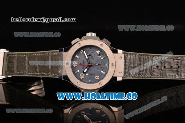 Hublot Big Bang Swiss Valjoux 7750 Automatic Steel Case with Grey Dial and Grey Leather Strap - Click Image to Close