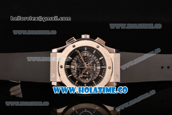 Hublot Classic Fusion Skeleton Chrono Miyota Quartz Steel Case with Skeleton Dial and Silver Stick Markers - Click Image to Close