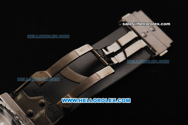 Hublot Big Bang Swiss Valjoux 7750 Automatic Movement Ceramic Case and Bezel - Black Rubber Strap - Click Image to Close
