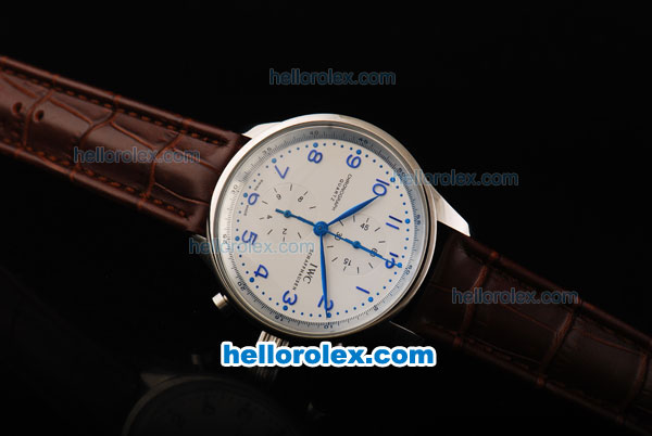 IWC Schaffhausen Quartz Movement with White Dial and Blue Marking - Click Image to Close