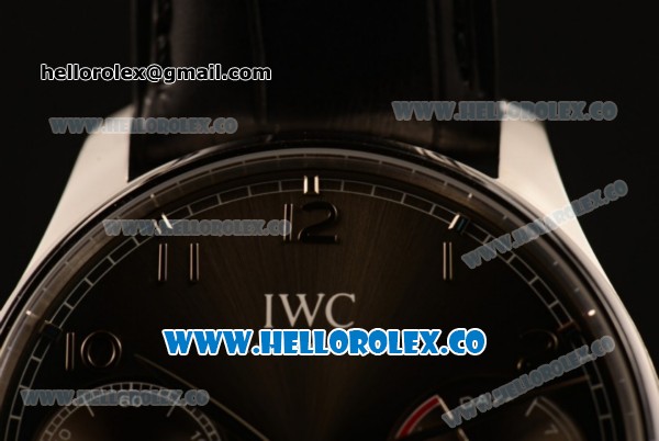 IWC Portuguese Automatic Clone IWC 52010 Automatic Steel Case with Gray Dial and Black Leather Strap - (AAAF) - Click Image to Close