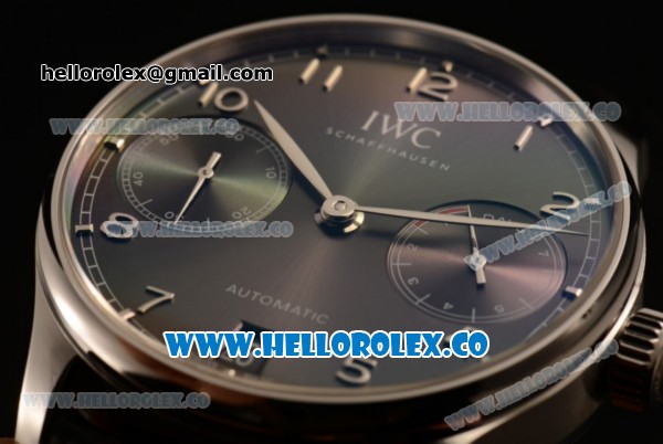 IWC Portuguese Automatic Clone IWC 52010 Automatic Steel Case with Gray Dial and Black Leather Strap - (AAAF) - Click Image to Close