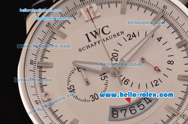 IWC Portuguese Chronograph Japanese Miyota OS20 Quartz Stainless Steel Case with Stainless Steel Strap and White Dial Silver Markers - Click Image to Close