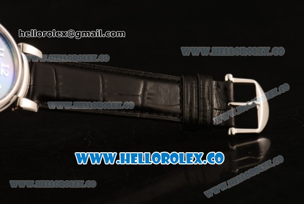 IWC Da Vinci Swiss ETA 2892 Automatic Steel Case with Black Dial White Stick Markers and Genuine Leather Strap - Click Image to Close