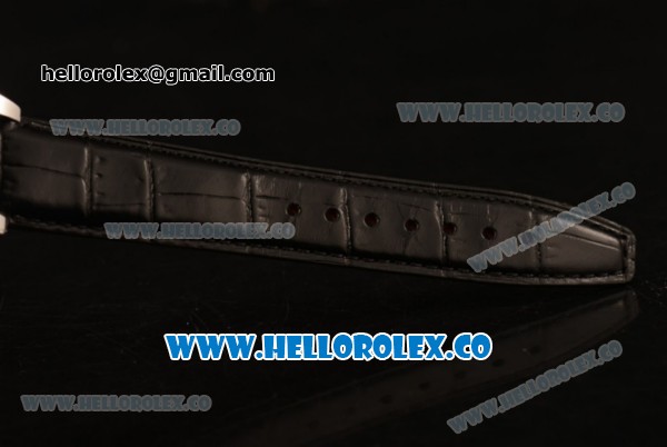 IWC Da Vinci Swiss ETA 2892 Automatic Steel Case with Black Dial White Stick Markers and Genuine Leather Strap - Click Image to Close
