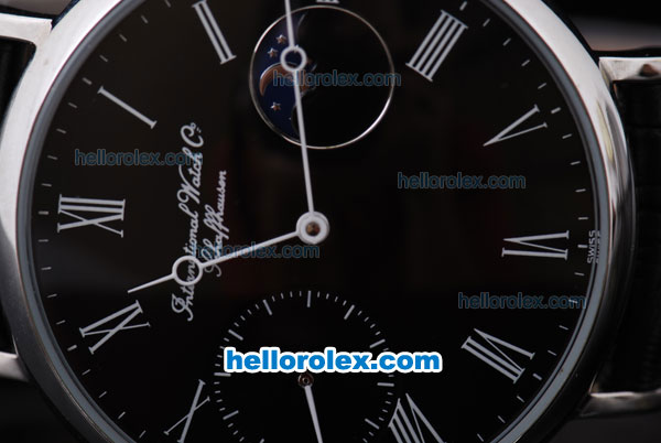 IWC Portugieser F.A. Jones Mon Phase Automatic with Black Dial - Click Image to Close