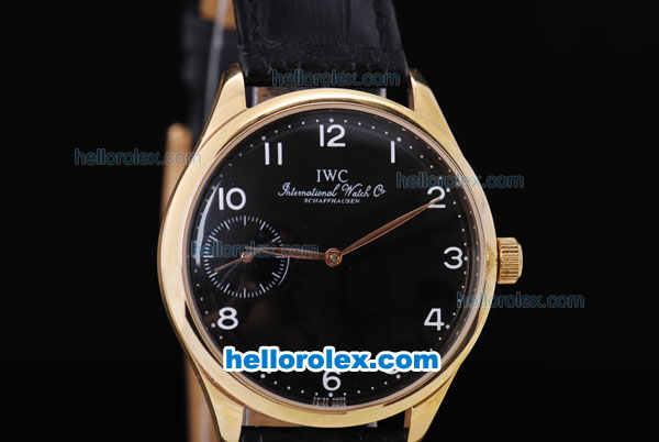 IWC Portugieser Repetition Automatic Gold Case with Black Dial - Click Image to Close