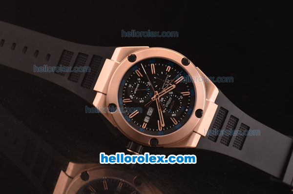 IWC Ingenieur Doppelchronograph Asia ST17 Automatic Rose Gold Case with Black Dial - 7750 Coating - Click Image to Close