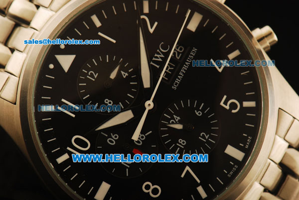 IWC Big Pilot Automatic Full Steel with Black Dial and Big Calendar - Click Image to Close