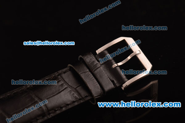 IWC Portofino Power Reserve Tourbillon Automatic Steel Case with Black Dial and Black Leather Strap - Click Image to Close