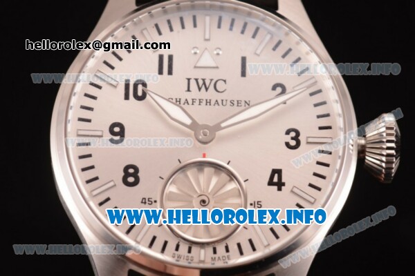 IWC Big Pilot "Markus Buhler" Asia 6497 Manual Winding Steel Case with White Dial Arabic Number Markers and Black Leather Strap (KW) - Click Image to Close