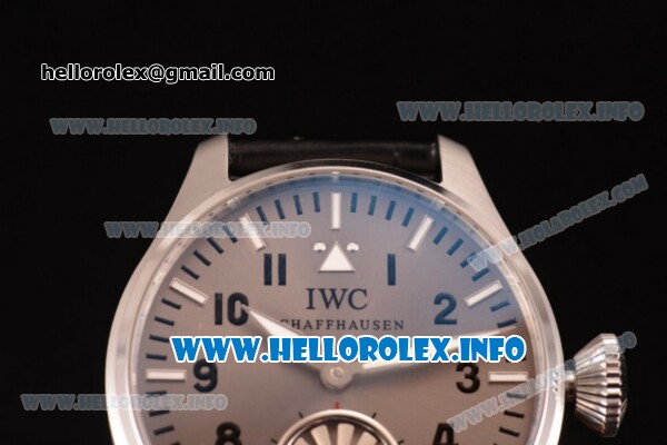 IWC Big Pilot "Markus Buhler" Asia 6497 Manual Winding Steel Case with Grey Dial Arabic Number Markers and Black Leather Strap (KW) - Click Image to Close