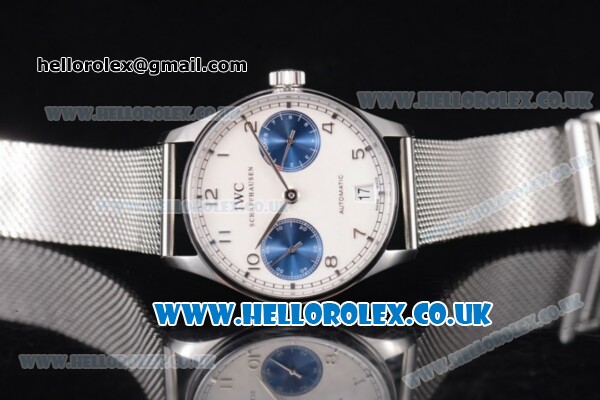 IWC Portuguese Automatic Clone IWC 52010 Automatic Stainless Steel Case/Bracelet with Blue Subdials and Arabic Number Markers (YL) - Click Image to Close