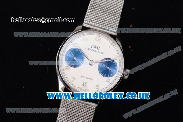 IWC Portuguese Automatic Clone IWC 52010 Automatic Stainless Steel Case/Bracelet with Blue Subdials and Arabic Number Markers (YL) - Click Image to Close