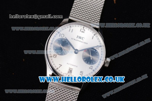 IWC Portuguese Automatic Clone IWC 52010 Automatic Stainless Steel Case/Bracelet with Silver Dial and Arabic Number Markers (YL) - Click Image to Close