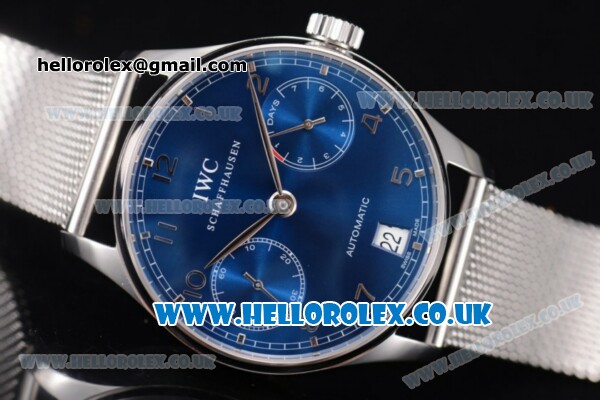 IWC Portuguese Automatic Clone IWC 52010 Automatic Stainless Steel Case/Bracelet with Blue Dial and Arabic Number Markers (YL) - Click Image to Close