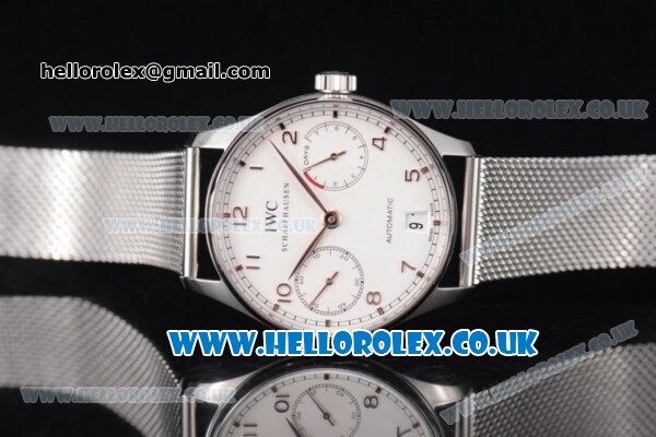 IWC Portuguese Automatic Clone IWC 52010 Automatic Stainless Steel Case/Bracelet with White Dial and Arabic Number Markers (YL) - Click Image to Close